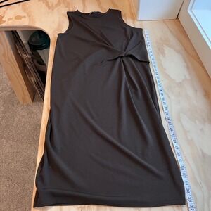 Zara Womens Brown Textured Knot Front Sleeveless Midi Dress Size Medium M
